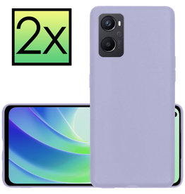 NoXx OPPO A96 Hoesje Siliconen - Lila - 2 PACK