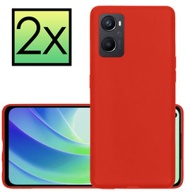 NoXx NoXx OPPO A96 Hoesje Siliconen - Rood - 2 PACK