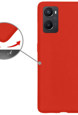Nomfy Hoesje Geschikt voor OPPO A96 Hoesje Siliconen Cover Case - Hoes Geschikt voor OPPO A96 Hoes Back Case - Rood