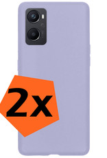 Nomfy Hoesje Geschikt voor OPPO A96 Hoesje Siliconen Cover Case - Hoes Geschikt voor OPPO A96 Hoes Back Case - 2-PACK - Lila
