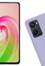 Nomfy Hoesje Geschikt voor OPPO A96 Hoesje Siliconen Cover Case - Hoes Geschikt voor OPPO A96 Hoes Back Case - 2-PACK - Lila