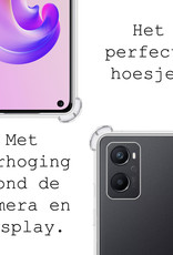 BASEY. Hoes Geschikt voor OPPO A96 Hoesje Shock Proof Case Hoes Siliconen Met 2x Screenprotector - Hoesje Geschikt voor OPPO A96 Hoes Cover Shockproof - Transparant