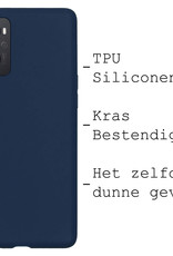 BASEY. Hoes Geschikt voor OPPO A96 Hoesje Siliconen Back Cover Case Met Screenprotector - Hoesje Geschikt voor OPPO A96 Hoes Cover Hoesje - Donkerblauw