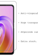 BASEY. Hoes Geschikt voor OPPO A96 Hoesje Siliconen Back Cover Case Met Screenprotector - Hoesje Geschikt voor OPPO A96 Hoes Cover Hoesje - Lichtroze