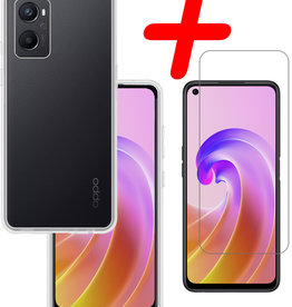 BASEY. BASEY. OPPO A96 Hoesje Siliconen Met Screenprotector - Transparant