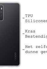 BASEY. Hoes Geschikt voor OPPO A96 Hoesje Siliconen Back Cover Case Met Screenprotector - Hoesje Geschikt voor OPPO A96 Hoes Cover Hoesje - Transparant