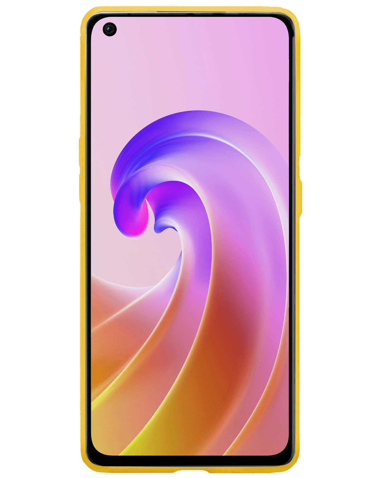 BASEY. Hoes Geschikt voor OPPO A96 Hoesje Siliconen Back Cover Case Met 2x Screenprotector - Hoesje Geschikt voor OPPO A96 Hoes Cover Hoesje - Geel