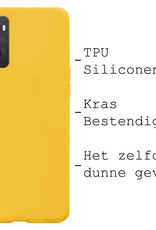 BASEY. Hoes Geschikt voor OPPO A96 Hoesje Siliconen Back Cover Case Met 2x Screenprotector - Hoesje Geschikt voor OPPO A96 Hoes Cover Hoesje - Geel