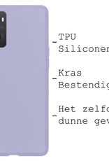 BASEY. Hoes Geschikt voor OPPO A96 Hoesje Siliconen Back Cover Case Met 2x Screenprotector - Hoesje Geschikt voor OPPO A96 Hoes Cover Hoesje - Lila