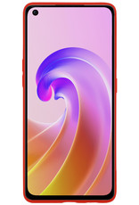 BASEY. Hoes Geschikt voor OPPO A96 Hoesje Siliconen Back Cover Case Met 2x Screenprotector - Hoesje Geschikt voor OPPO A96 Hoes Cover Hoesje - Rood