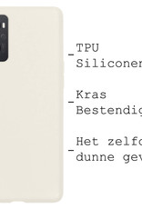 BASEY. Hoes Geschikt voor OPPO A96 Hoesje Siliconen Back Cover Case Met 2x Screenprotector - Hoesje Geschikt voor OPPO A96 Hoes Cover Hoesje - Wit