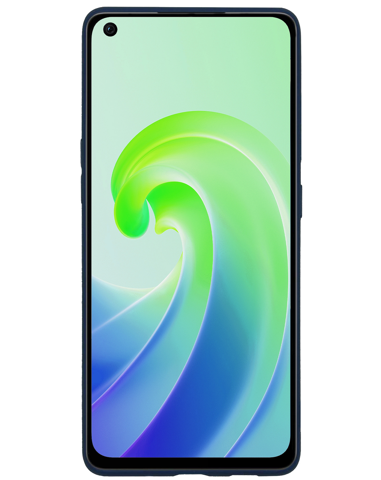 NoXx Hoes Geschikt voor OPPO A96 Hoesje Cover Siliconen Back Case Hoes Met Screenprotector - Donkerblauw