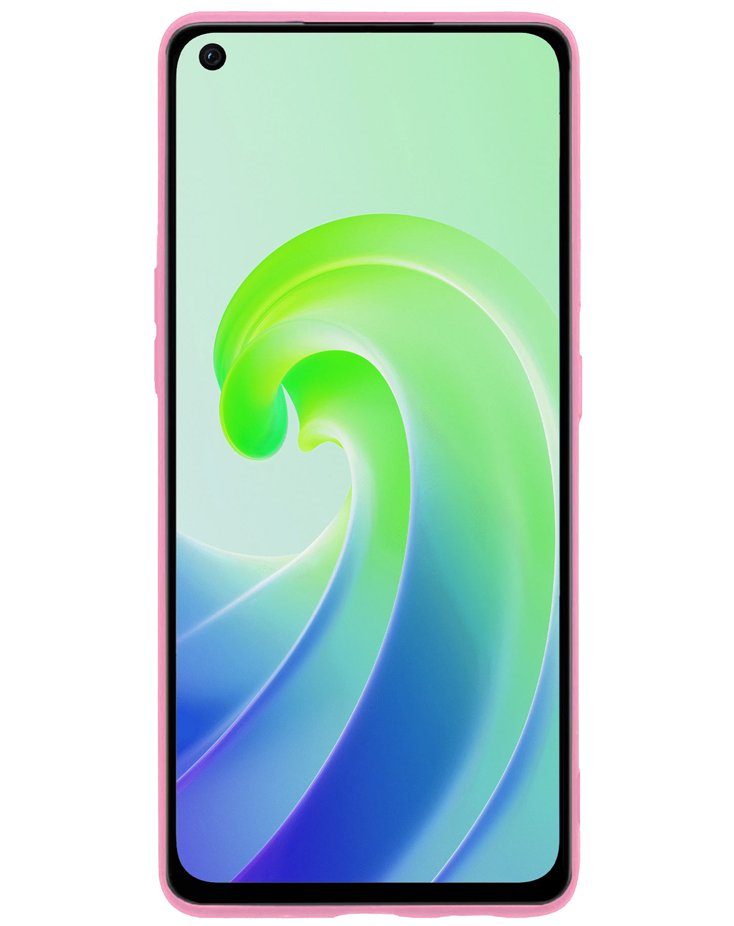 OPPO A96 Hoesje Back Cover Siliconen Case Hoes Met Screenprotector - Lichtroze