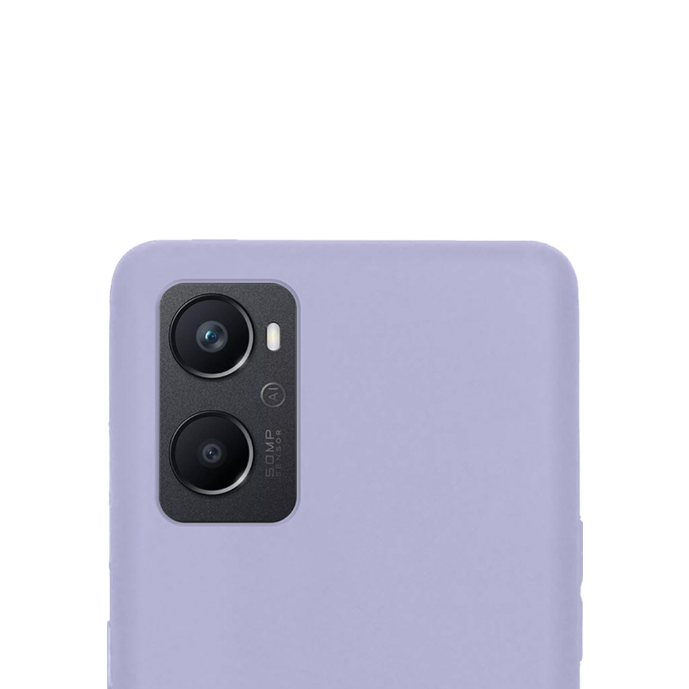 OPPO A96 Hoesje Back Cover Siliconen Case Hoes Met Screenprotector - Lila