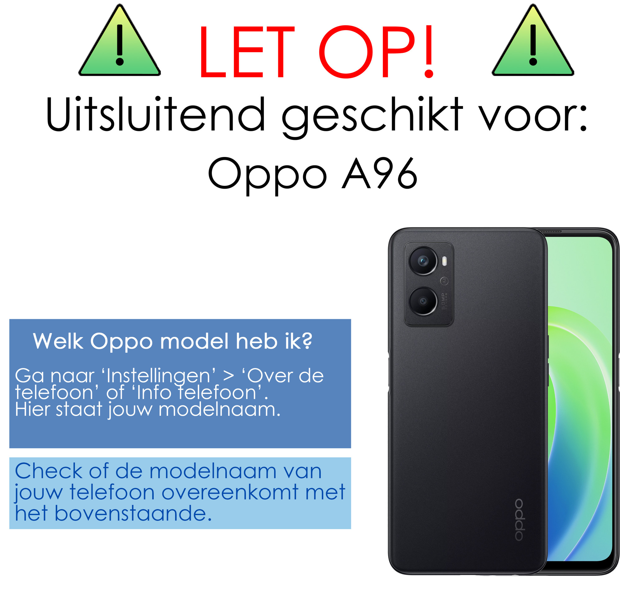 OPPO A96 Hoesje Back Cover Siliconen Case Hoes Met Screenprotector - Zwart