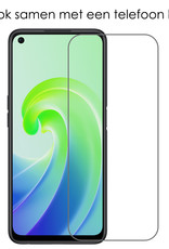OPPO A96 Hoesje Back Cover Siliconen Case Hoes Met 2x Screenprotector - Geel