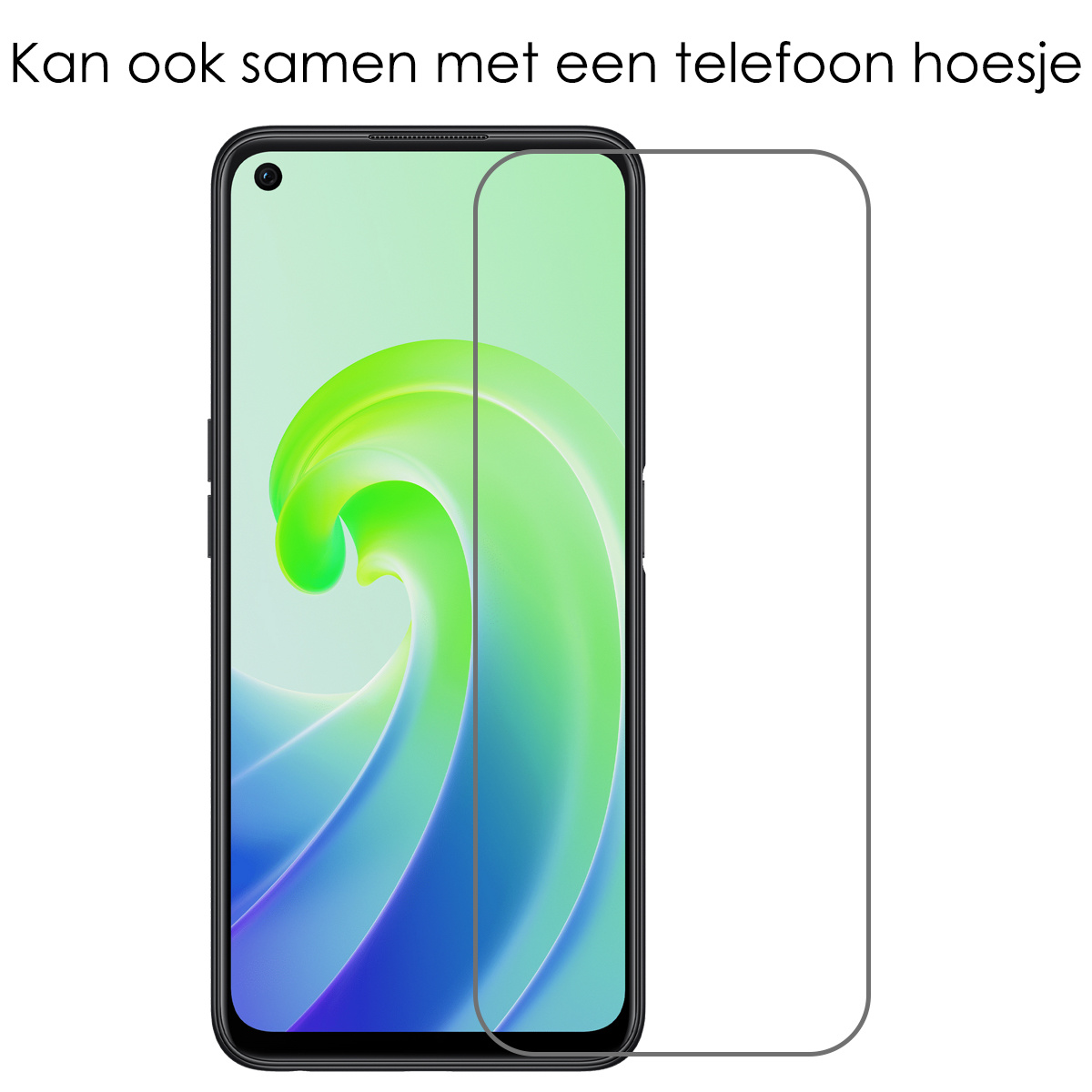 NoXx Hoes Geschikt voor OPPO A96 Hoesje Cover Siliconen Back Case Hoes Met 2x Screenprotector - Groen