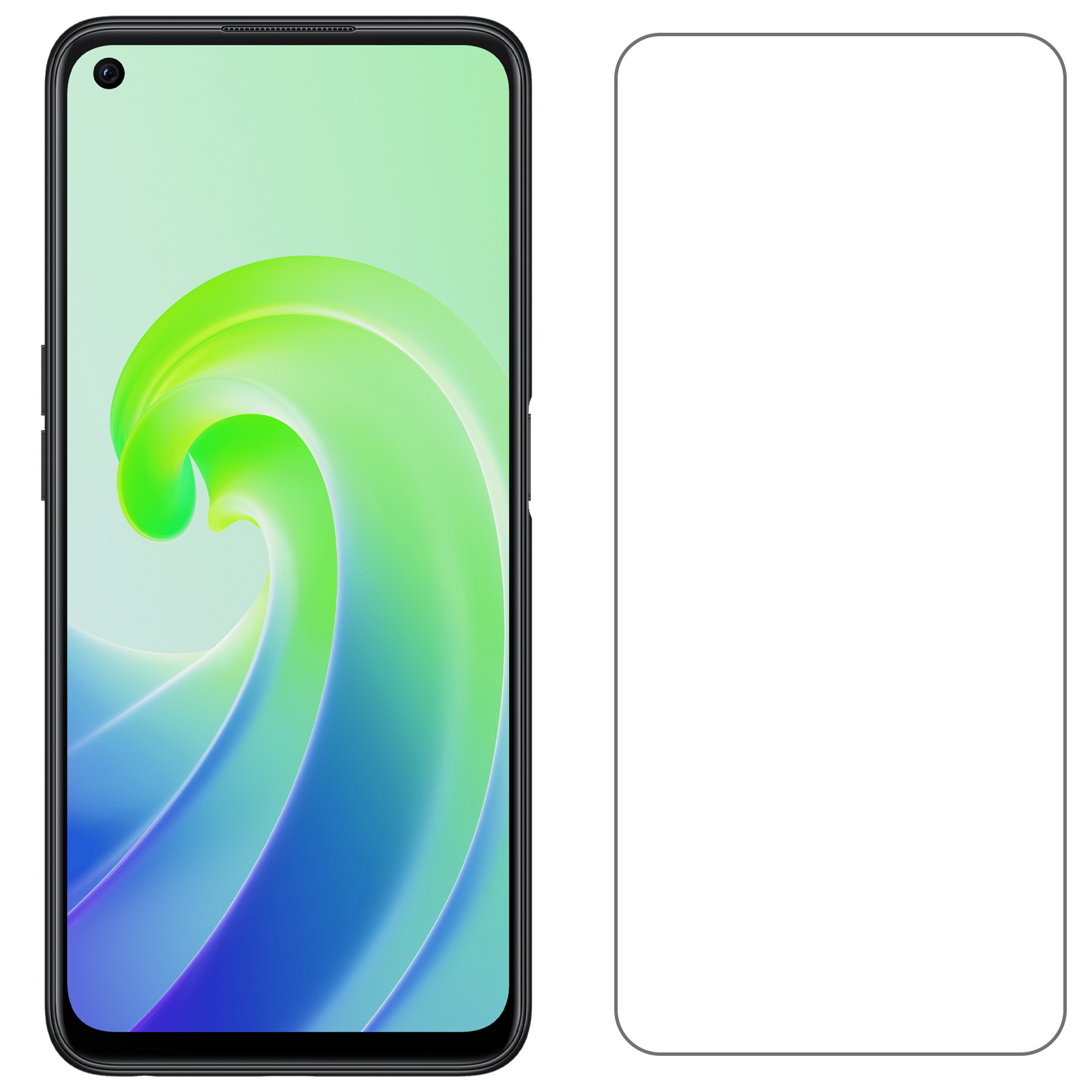 NoXx Hoes Geschikt voor OPPO A96 Hoesje Cover Siliconen Back Case Hoes Met 2x Screenprotector - Groen