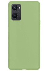 OPPO A96 Hoesje Back Cover Siliconen Case Hoes Met 2x Screenprotector - Groen