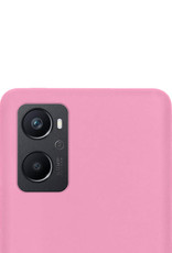 NoXx Hoes Geschikt voor OPPO A96 Hoesje Cover Siliconen Back Case Hoes Met 2x Screenprotector - Lichtroze