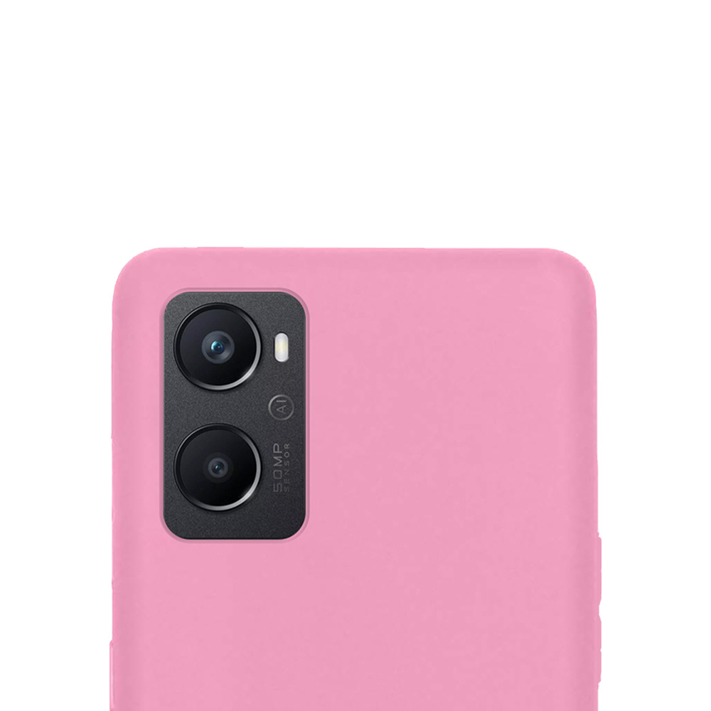 NoXx Hoes Geschikt voor OPPO A96 Hoesje Cover Siliconen Back Case Hoes Met 2x Screenprotector - Lichtroze