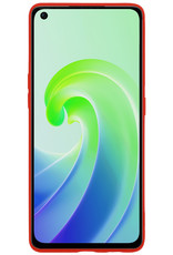 NoXx Hoes Geschikt voor OPPO A96 Hoesje Cover Siliconen Back Case Hoes Met 2x Screenprotector - Rood