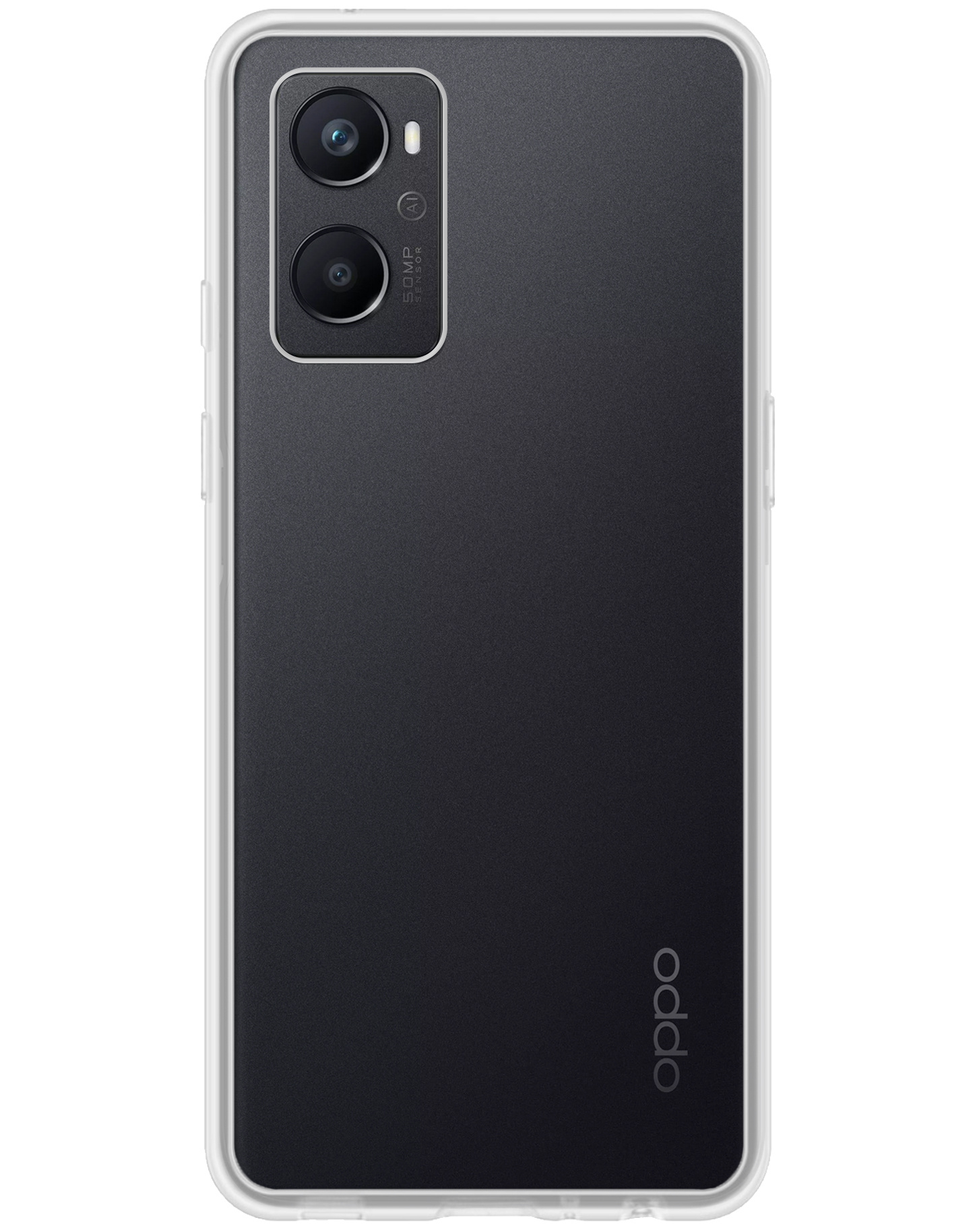 OPPO A96 Hoesje Back Cover Siliconen Case Hoes Met 2x Screenprotector - Transparant