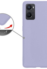 Nomfy Hoesje Geschikt voor OPPO A96 Hoesje Siliconen Cover Case Met Screenprotector - Hoes Geschikt voor OPPO A96 Hoes Back Case - Lila
