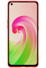 OPPO A96 Hoesje Met Screenprotector - OPPO A96 Case Rood Siliconen - OPPO A96 Hoes Met Screenprotector