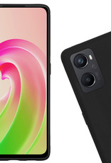 Nomfy Hoesje Geschikt voor OPPO A96 Hoesje Siliconen Cover Case Met Screenprotector - Hoes Geschikt voor OPPO A96 Hoes Back Case - Zwart