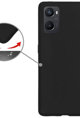Nomfy Hoesje Geschikt voor OPPO A96 Hoesje Siliconen Cover Case Met Screenprotector - Hoes Geschikt voor OPPO A96 Hoes Back Case - Zwart