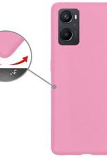 Nomfy Hoesje Geschikt voor OPPO A96 Hoesje Siliconen Cover Case Met 2x Screenprotector - Hoes Geschikt voor OPPO A96 Hoes Back Case - Lichtroze