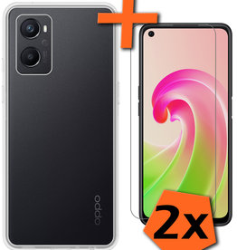 Nomfy OPPO A96 Hoesje Siliconen Met 2x Screenprotector - Transparant