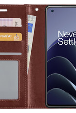 BASEY. Hoes Geschikt voor OnePlus 10 Pro Hoesje Bookcase Hoes Flip Case Book Cover - Hoesje Geschikt voor OnePlus 10 Pro Hoes Book Case Hoesje - Bruin