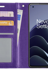 BASEY. Hoes Geschikt voor OnePlus 10 Pro Hoesje Bookcase Hoes Flip Case Book Cover - Hoesje Geschikt voor OnePlus 10 Pro Hoes Book Case Hoesje - Paars