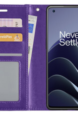 BASEY. OnePlus 10 Pro Hoesje Bookcase - OnePlus 10 Pro Hoes Flip Case Book Cover - OnePlus 10 Pro Hoes Book Case Paars