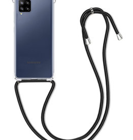 BASEY. BASEY. Samsung Galaxy A12 Hoesje Transparant Shockproof Met Zwart Koord