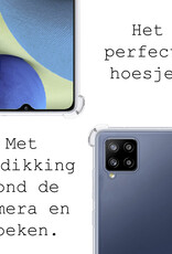 BASEY. Hoes Geschikt voor Samsung A12 Hoesje Shock Proof Case Met Koord Shock Hoes Met Koord - Hoesje Geschikt voor Samsung Galaxy A12 Hoes Cover Met Koord - Transparant