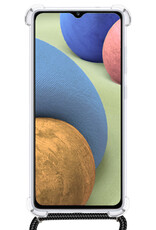 BASEY. Hoes Geschikt voor Samsung A12 Hoesje Shock Proof Case Met Koord Shock Hoes Met Koord - Hoesje Geschikt voor Samsung Galaxy A12 Hoes Cover Met Koord - Transparant