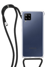 NoXx Hoes Geschikt voor Samsung A12 Hoesje Transparant Met Telefoonkoord Cover Shock Proof Case Koord Hoes