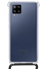 NoXx Hoes Geschikt voor Samsung A12 Hoesje Transparant Met Telefoonkoord Cover Shock Proof Case Koord Hoes
