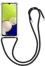 BASEY. Hoes Geschikt voor Samsung A32 4G Hoesje Shock Proof Case Met Koord Shock Hoes Met Koord - Hoesje Geschikt voor Samsung Galaxy A32 4G Hoes Cover Met Koord - Transparant