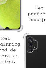 BASEY. Hoes Geschikt voor Samsung A32 4G Hoesje Shock Proof Case Met Koord Shock Hoes Met Koord - Hoesje Geschikt voor Samsung Galaxy A32 4G Hoes Cover Met Koord - Transparant