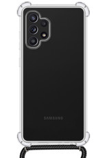 NoXx Hoes Geschikt voor Samsung A32 4G Hoesje Transparant Met Telefoonkoord Cover Shock Proof Case Koord Hoes