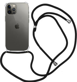 Nomfy iPhone 13 Pro Hoesje Transparant Shockproof Met Zwart Koord