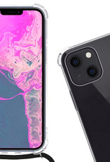 Nomfy Hoesje Geschikt voor iPhone 13 Hoesje Shock Proof Transparant Met Telefoonketting Case Shock Koord - Hoesje Geschikt voor iPhone 13 Shock Proof Case Met Koord - Transparant