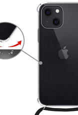 Nomfy Hoesje Geschikt voor iPhone 13 Hoesje Shock Proof Transparant Met Telefoonketting Case Shock Koord - Hoesje Geschikt voor iPhone 13 Shock Proof Case Met Koord - Transparant