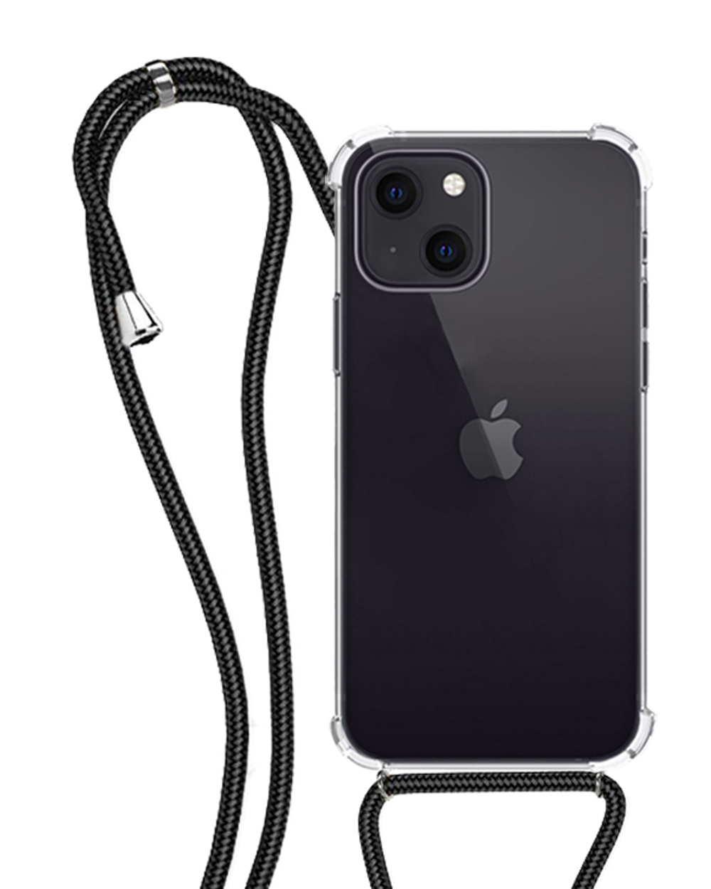 NoXx Hoes Geschikt voor iPhone 13 Hoesje Transparant Met Telefoonkoord Cover Shock Proof Case Koord Hoes