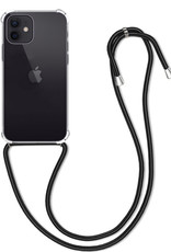 BASEY. iPhone 13 Mini Hoesje Koord Shock Proof Case - iPhone 13 Mini Hoes Transparant Koord - iPhone 13 Mini Hoes Met Koordje Cover - Transparant