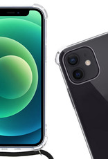 Nomfy Hoesje Geschikt voor iPhone 12 Pro Max Hoesje Shock Proof Transparant Met Telefoonketting Case Shock Koord - Hoesje Geschikt voor iPhone 12 Pro Max Shock Proof Case Met Koord - Transparant